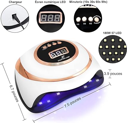 Lampe LED Séchage Ongles - Vernis Gel et Semi-Permanent